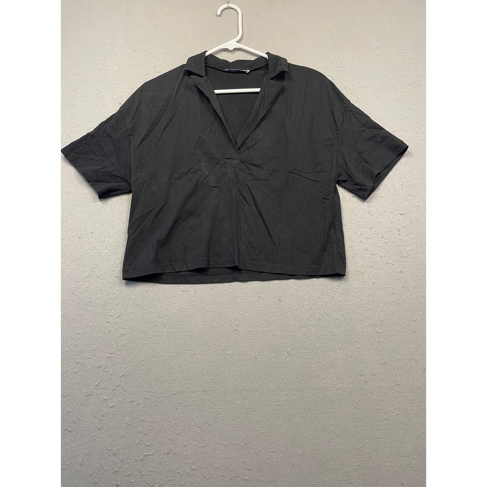 Zara Top Cotton Black Small Woman